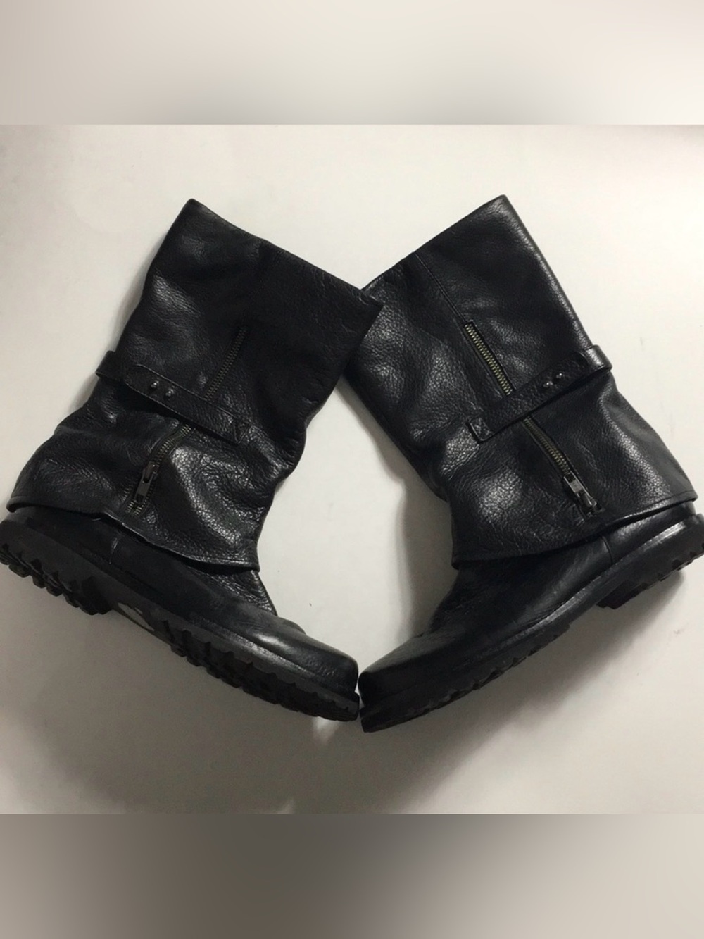 Gentle Souls Nice & Warm Black Leather Mid-Calf Zip Boots